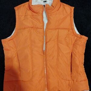 Women's Orange Puffer Vest